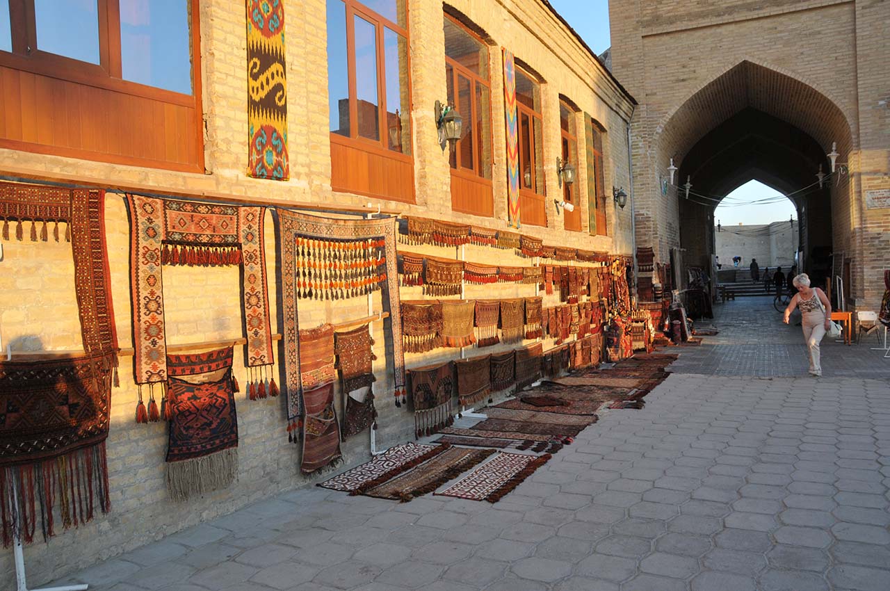 Arched brick interiors of the covered trading domes of Bukhara